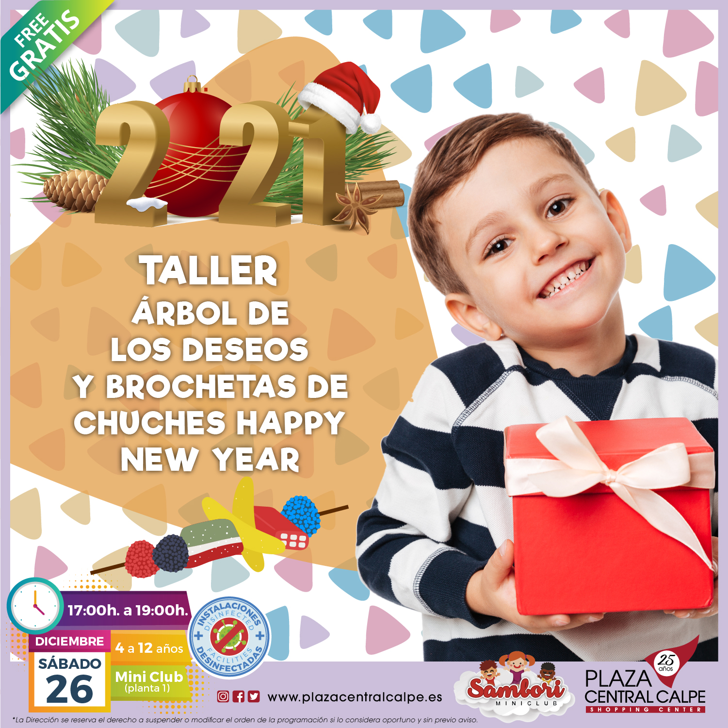 Taller árbol de los deseos y brochetas de chuches Happy New Year