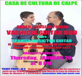Cartel dúo de guitarras Ausiàs Parejo & Rubén Parejo