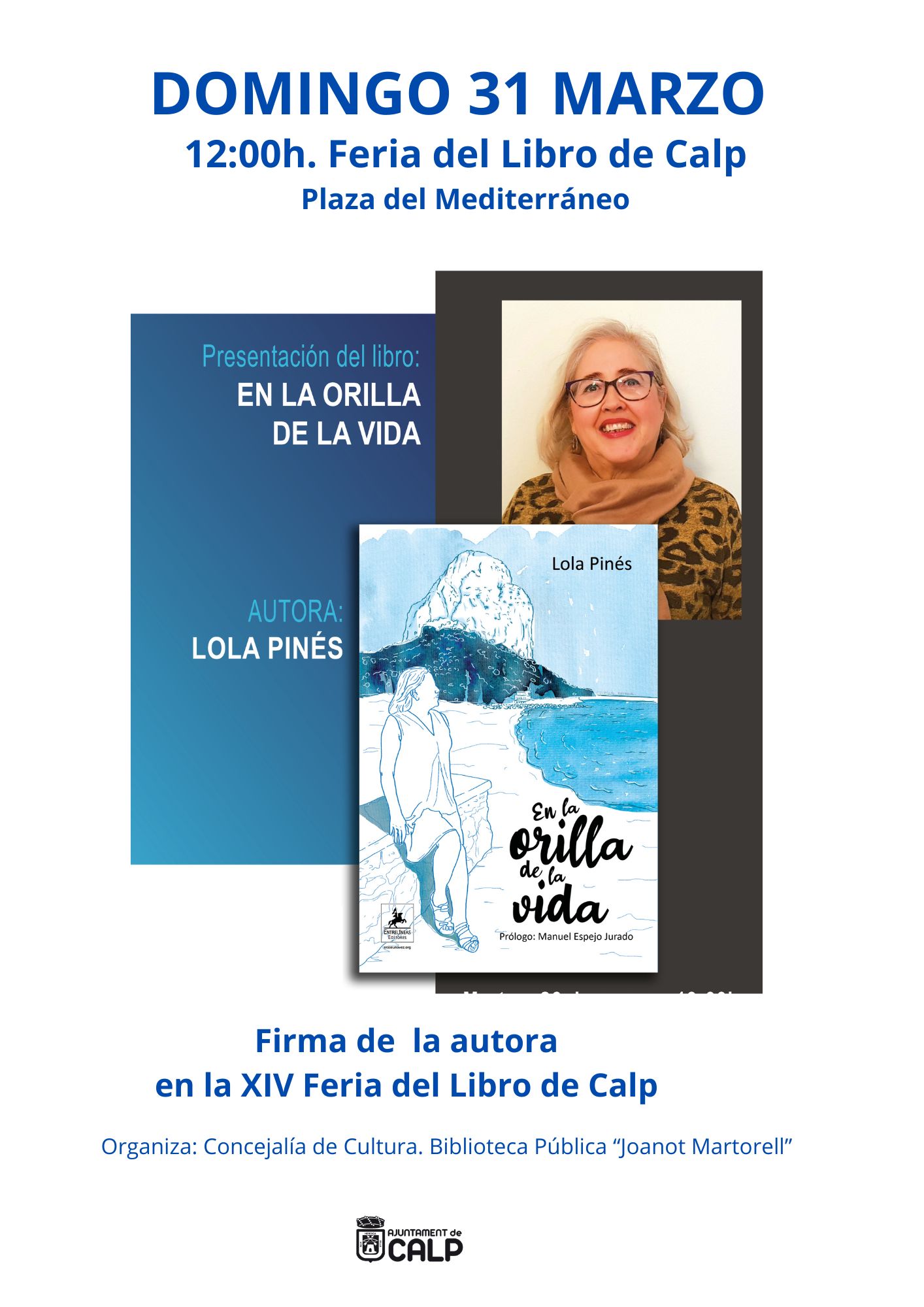 Firma de la autora Lola Pinés "En la orilla de la vida"