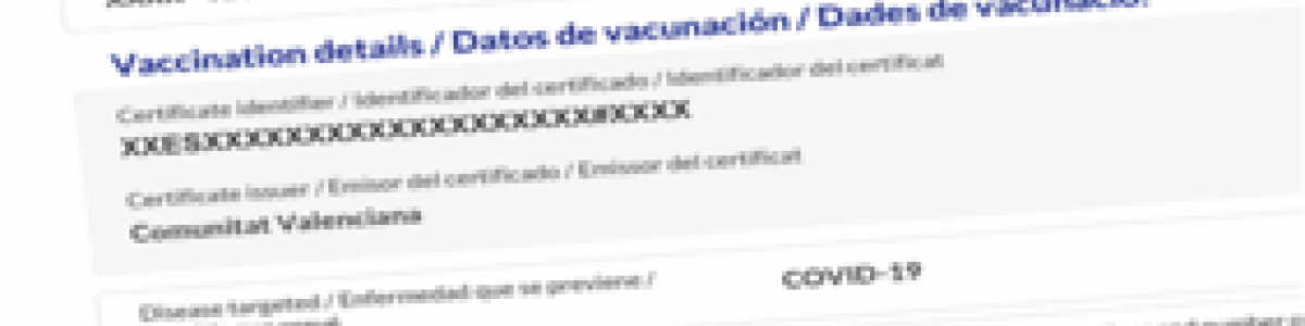 Implantación del certificado COVID en la Comunidad Valenciana