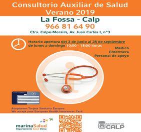 Consultorio Auxiliar de Salud Verano 2019 la Fossa- Calp Consultorio Auxiliar de Salud Verano 2019 la Fossa- Calp