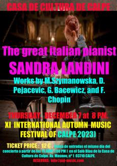 XI Festival Internacional de Música de Otoño: Sandra Landini, piano