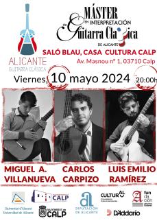 Concierto Máster en Interpretación de Guitarra Clásica de Alicante