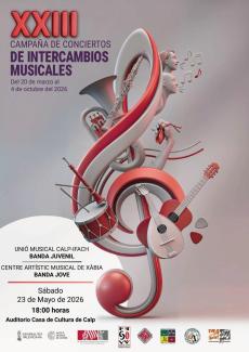 CONCIERTO INTERCAMBIO BANDAS JUVENILES: BANDA JOVE DEL CENTRE ARTÍSTIC DE XÀBIA y BANDA JUVENIL UNIÓ MUSICAL CALP-IFACH.