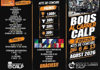 BOUS AL CARRER 2026: 12 y 13 DE AGOSTO