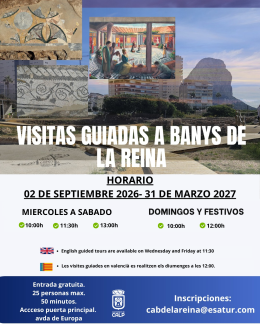 VISITES GUIADES BANYS DE LA REINA: SETEMBRE 2026 - MARÇ 2027