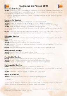PROGRAMACIÓ MOROS I CRISTIANS - OCTUBRE 2026